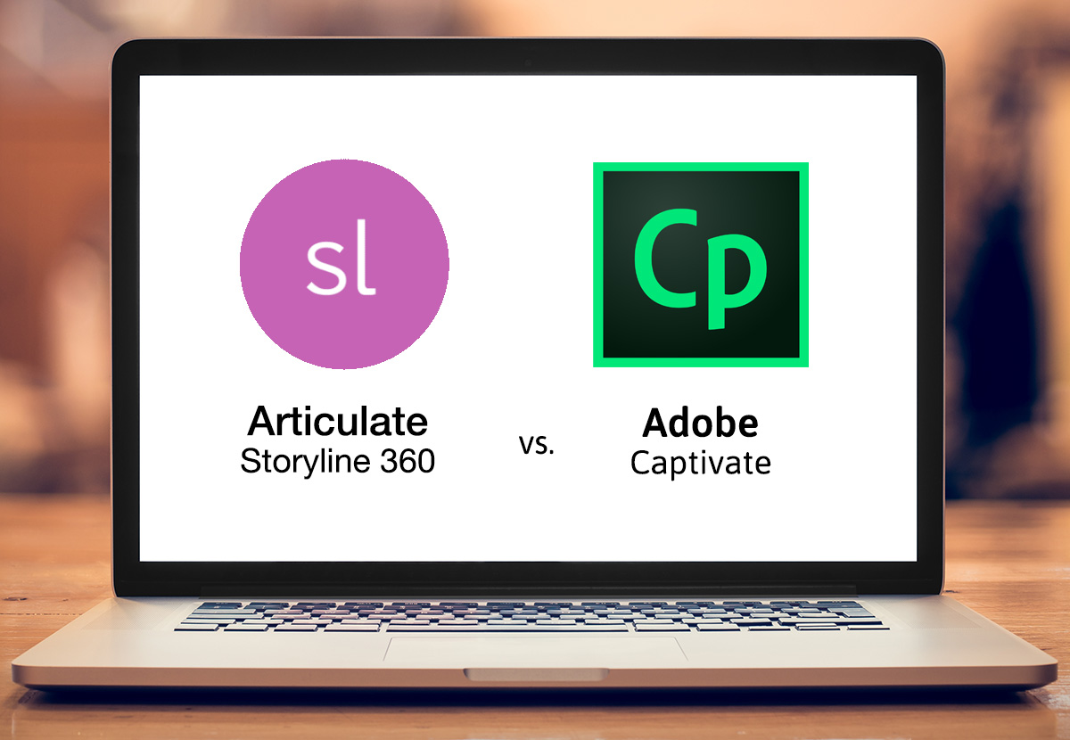 Articulate Storyline vs Adobe Captivate logos