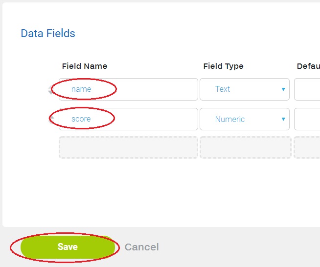 step 2 data cloud text and numeric field
